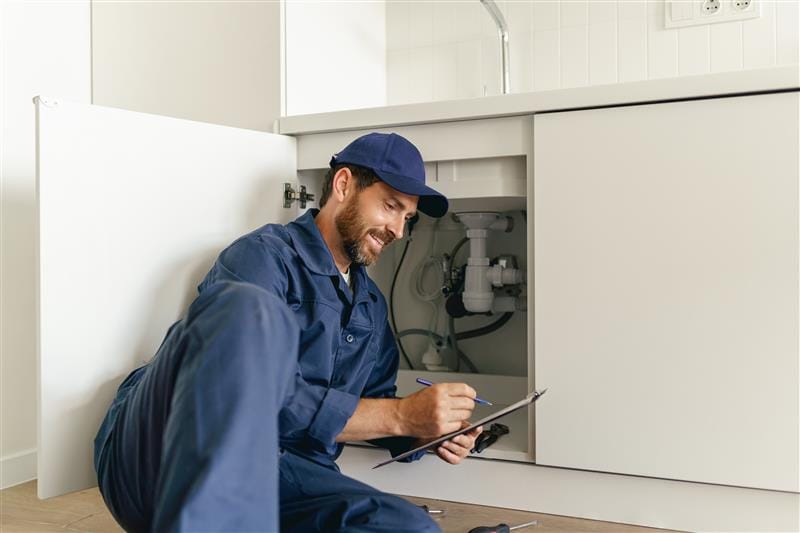 Residential plumber providing service in a Burbank home